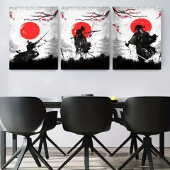 Japanese Samurai Painting On Canvas Wall Art