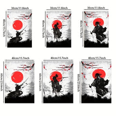 Japanese Samurai Painting On Canvas Wall Art