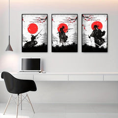 Japanese Samurai Painting On Canvas Wall Art