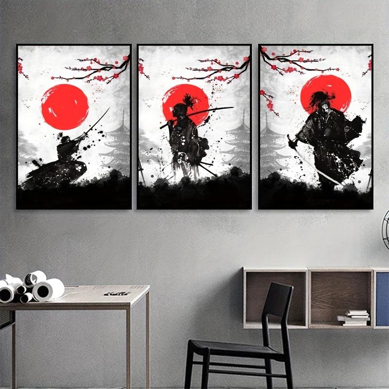 Japanese Samurai Painting On Canvas Wall Art