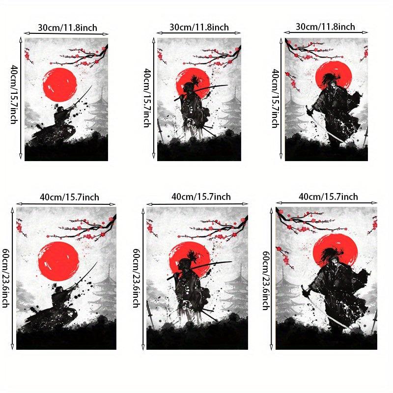 Japanese Samurai Painting On Canvas Wall Art