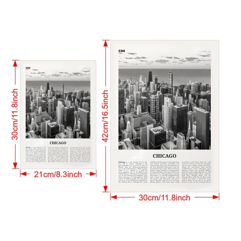 Canvas Poster Vintage Art Chicago City Print Chicago Wall Art Poster