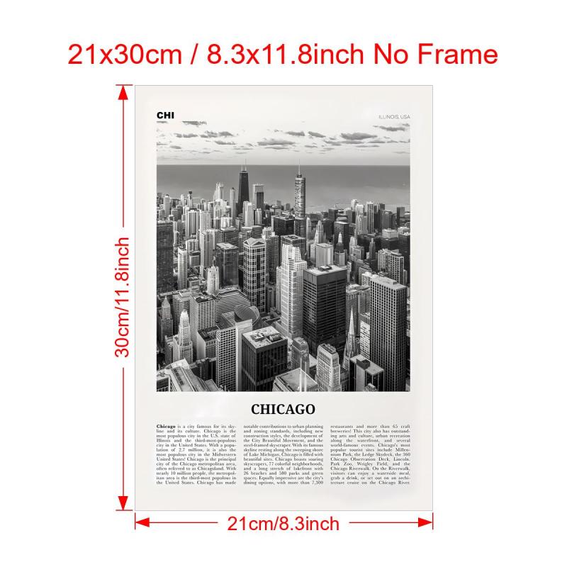 Canvas Poster Vintage Art Chicago City Print Chicago Wall Art Poster