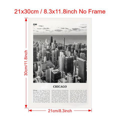 Canvas Poster Vintage Art Chicago City Print Chicago Wall Art Poster