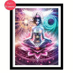 Lotus Buddha Diamond Painting Kit for Adults 5D Round Full Drill