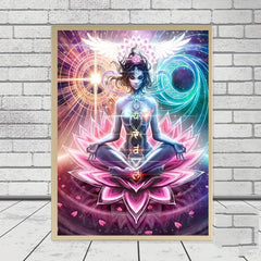 Lotus Buddha Diamond Painting Kit for Adults 5D Round Full Drill