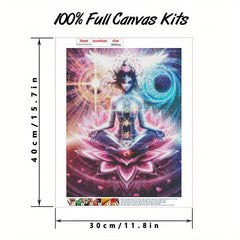 Lotus Buddha Diamond Painting Kit for Adults 5D Round Full Drill