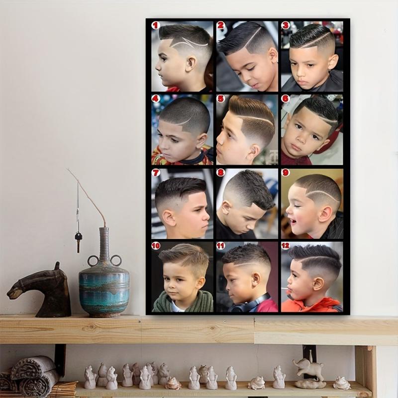 Boy Hair Styling Painting On Canvas Wall Art Barber Shop Poster Artwork