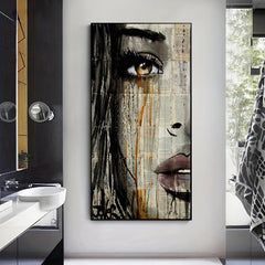 Canvas Poster Female with Colorful Tears Bedroom Wall Art