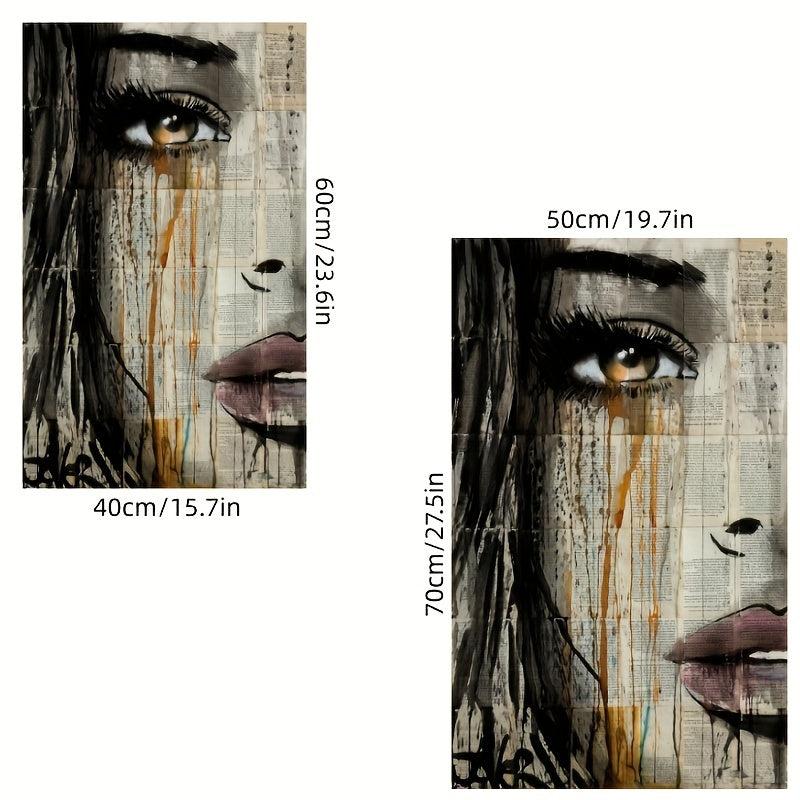 Canvas Poster Female with Colorful Tears Bedroom Wall Art