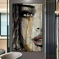 Canvas Poster Female with Colorful Tears Bedroom Wall Art