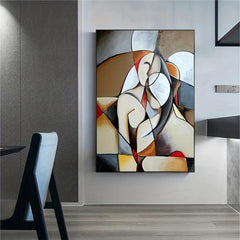 Abstract Dreaming Woman Canvas Artwork for Home Decor