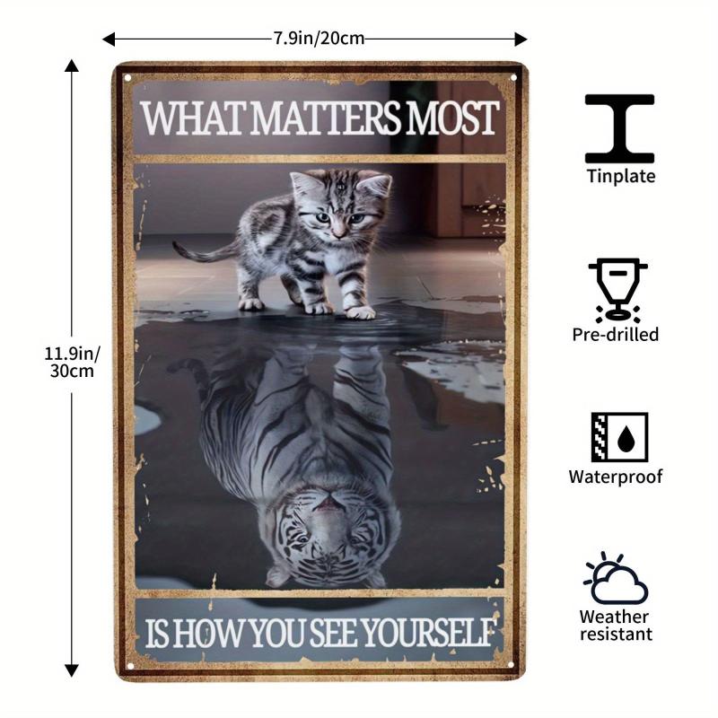 Wash Your Paws Cat Lover Metal Tin Sign Retro Decor