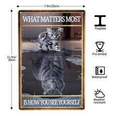 Wash Your Paws Cat Lover Metal Tin Sign Retro Decor