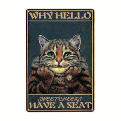 Wash Your Paws Cat Lover Metal Tin Sign Retro Decor