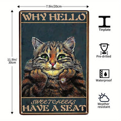Wash Your Paws Cat Lover Metal Tin Sign Retro Decor