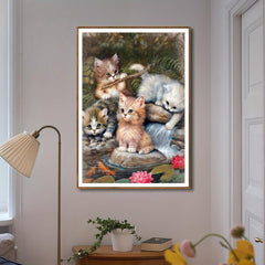 DIY Cat Diamond Painting Kit for Adults - 5D Round Full Drill - Home Wall Decor