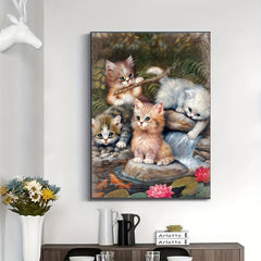 DIY Cat Diamond Painting Kit for Adults - 5D Round Full Drill - Home Wall Decor