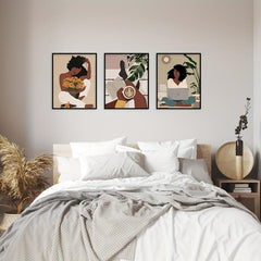 Set Of 6 African Women Wall Art Girl Art Prints African American Wall Art