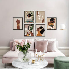 Set Of 6 African Women Wall Art Girl Art Prints African American Wall Art