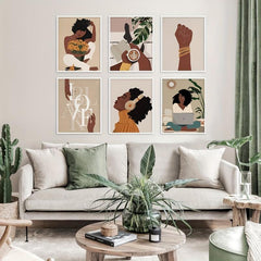 Set Of 6 African Women Wall Art Girl Art Prints African American Wall Art
