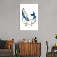 Canvas Poster Modern Art Humpback Whale Watercolor Painting