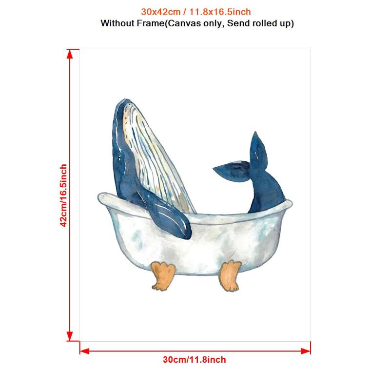 Canvas Poster Modern Art Humpback Whale Watercolor Painting