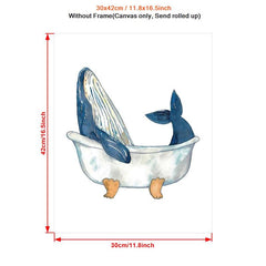 Canvas Poster Modern Art Humpback Whale Watercolor Painting