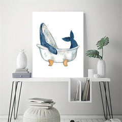Canvas Poster Modern Art Humpback Whale Watercolor Painting