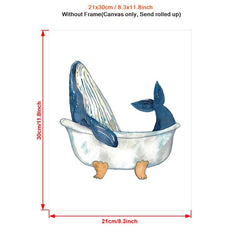 Canvas Poster Modern Art Humpback Whale Watercolor Painting