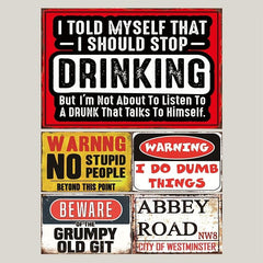 European American Classic Wall Decoration Painting Metal Sign 19x30cm