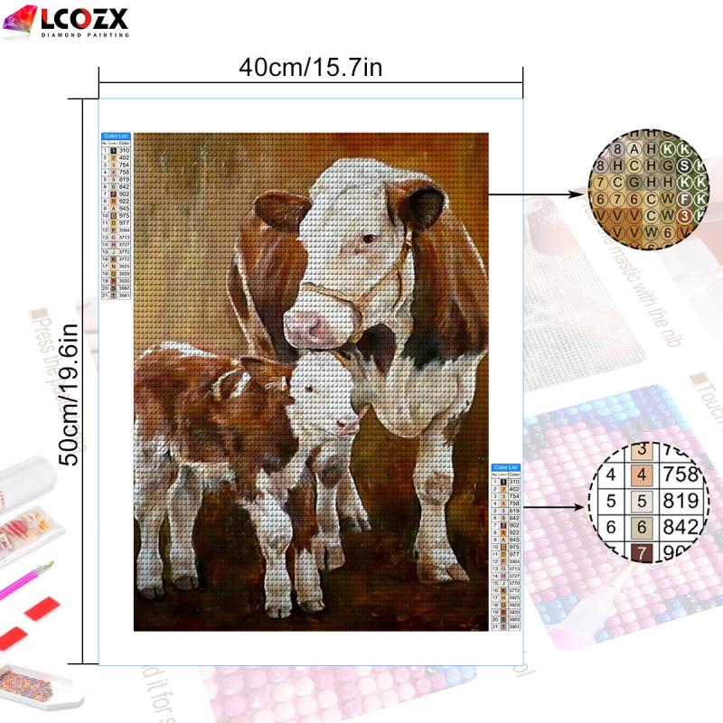 5D Cow Rhinestone Painting Kit DIY Diamond Art Creative Decor