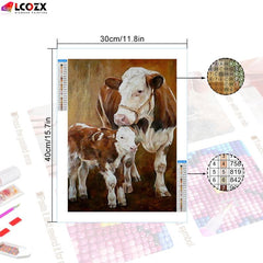 5D Cow Rhinestone Painting Kit DIY Diamond Art Creative Decor