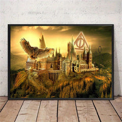 Vintage Fantasy Movie Castle Magic School Wall Art Poster