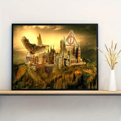 Vintage Fantasy Movie Castle Magic School Wall Art Poster