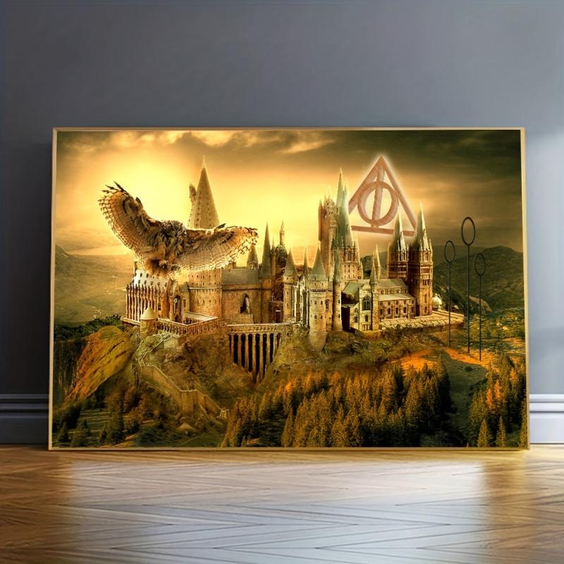 Vintage Fantasy Movie Castle Magic School Wall Art Poster