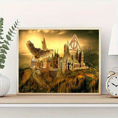 Vintage Fantasy Movie Castle Magic School Wall Art Poster