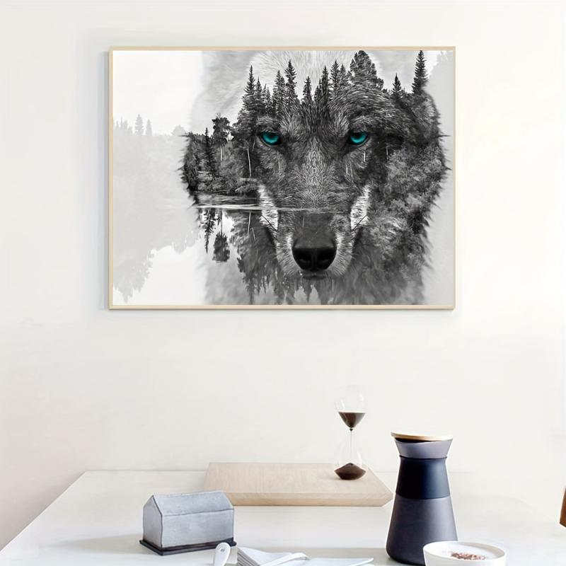 HD Prints Wolf Poster Abstract Canvas Animal Pictures Forest Landscape Home Deco