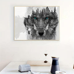 HD Prints Wolf Poster Abstract Canvas Animal Pictures Forest Landscape Home Deco