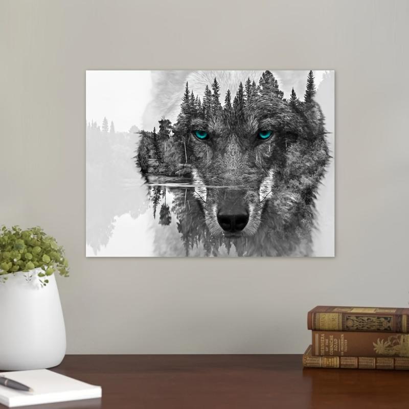 HD Prints Wolf Poster Abstract Canvas Animal Pictures Forest Landscape Home Deco