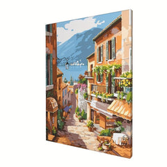 Vintage City Street View Painting on Canvas