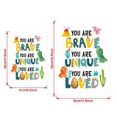 Brave Love Dinosaur Egg Canvas Print for Kids - Office Home Bedroom Decor