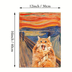 Funny The Scream Cat Wall Art Poster Vintage Cat Art