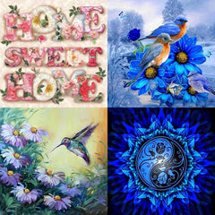 5D Diamond Painting English Birds Flowers Living Room Office Bedroom Coffee Shop
