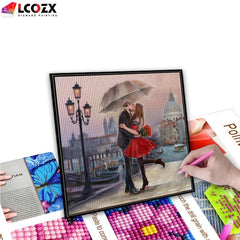 Romantic Kissing Couple 5D Diamond Painting Kit for Home Room Decor