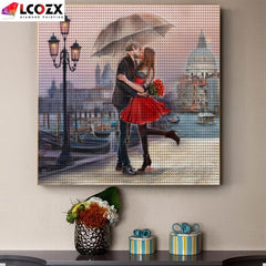 Romantic Kissing Couple 5D Diamond Painting Kit for Home Room Decor