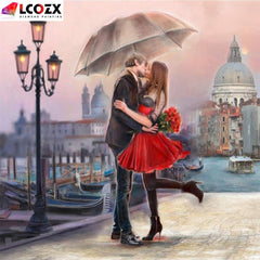 Romantic Kissing Couple 5D Diamond Painting Kit for Home Room Decor