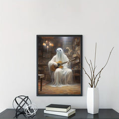 Canvas Poster Modern Art Ghost Halloween Music Ghost Guitar Ideal Gift