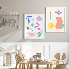 2pcs Modern Art Flowers & Grass Abstract Home Wall Decor Painting Cores