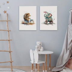 Set Of 3 Anime Animal Print Baby Wall Art Kids Wall Art Nursery